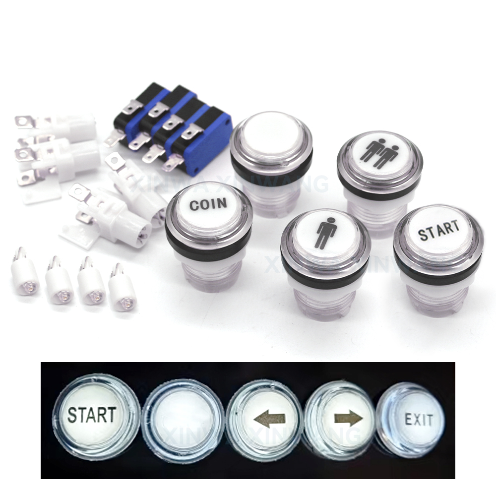 Arcade Button Pcb - 5V 12V Light Push Button 33mm