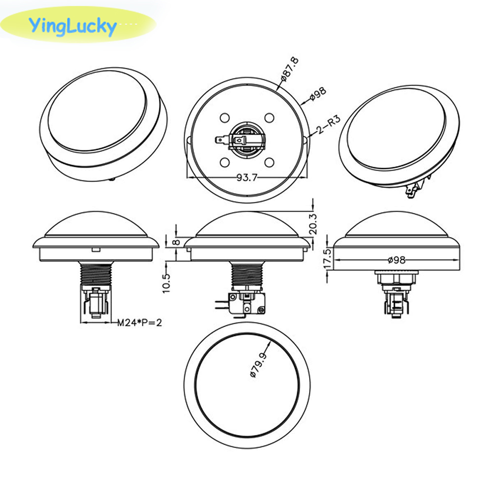 10pcs Arcade LED Button 100mm  - đánh giá và giá Whack A Mole Arcade